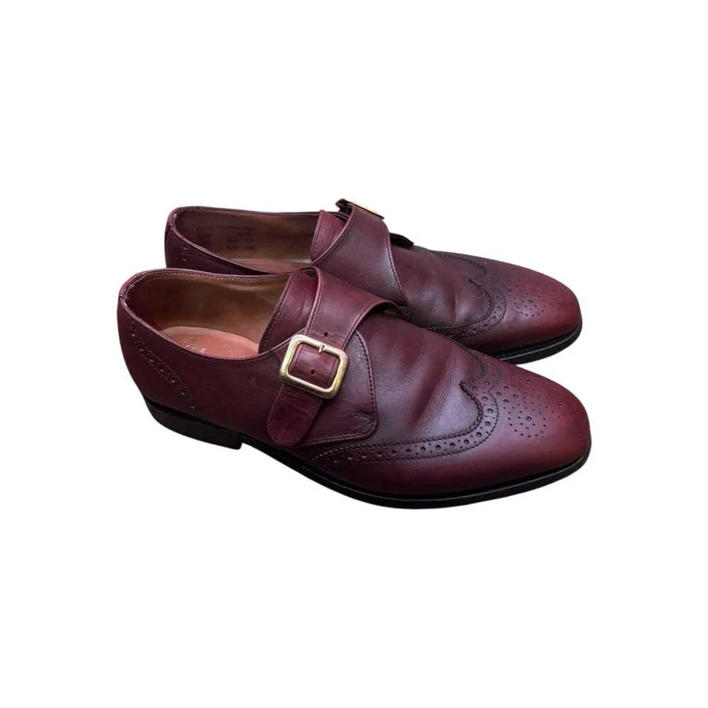 E.T. Wright Mens Brown‎ Buckle Dress Shoes 9D Masters Collection England  8122T